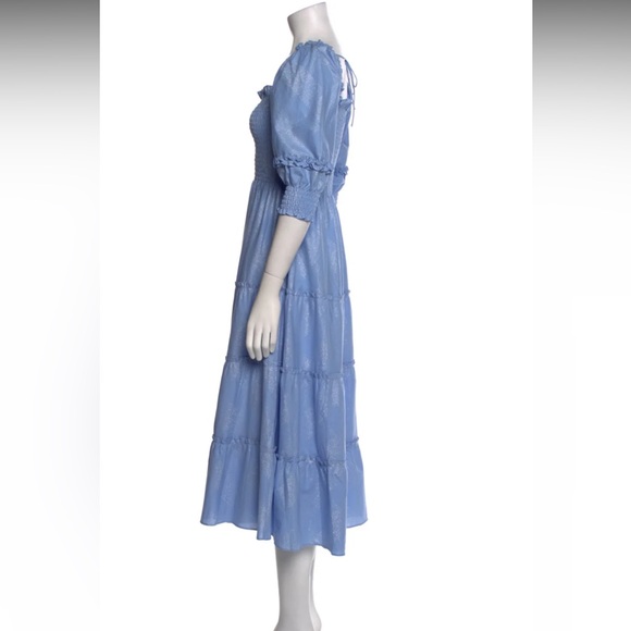 Hill House Nesli Nap Dress in Light Blue Glitter Check Large - Picture 3 of 6